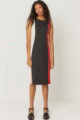 Vestido direito em algodão biológico Maika - Multicor