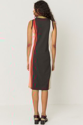 Vestido direito em algodão biológico Maika - Multicor