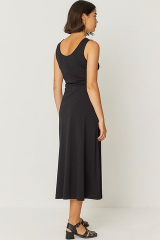 Vestido midi em algodão biológico Kala - Preto