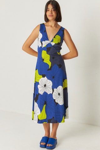 Vestido trapézio em algodão biológico Kala - Multicor