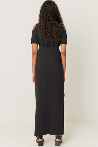 Saia comprida em algodão biológico Aztu - Preto