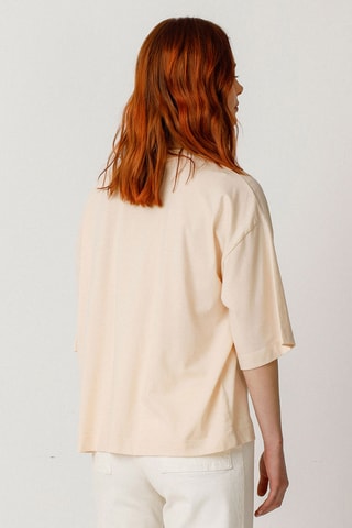 T-shirt em algodão biológico Lariz - Bege