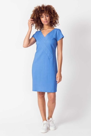 Vestido direito em algodão biológico Uguzne - Azul-celeste - Azul-celeste