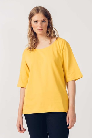 T-shirt em algodão biológico Hogeitabederatzi - Amarelo - Amarelo