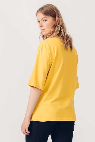 T-shirt em algodão biológico Hogeitabederatzi - Amarelo - Amarelo