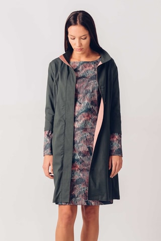 Vestido direito em algodão biológico Madge - Rosa e cinzento - Multicor