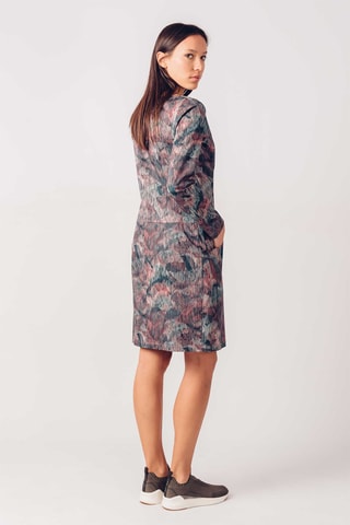 Vestido direito em algodão biológico Madge - Rosa e cinzento - Multicor