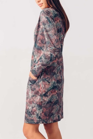 Vestido direito em algodão biológico Madge - Rosa e cinzento - Multicor