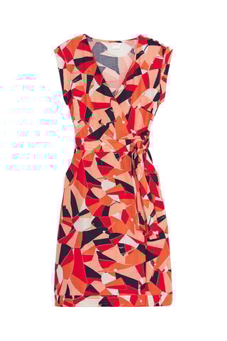 Vestido traçado Izargi - Laranja e vermelho - Multicor