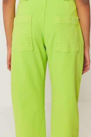 Calças 7/8 de cintura alta em algodão biológico Amata - Verde