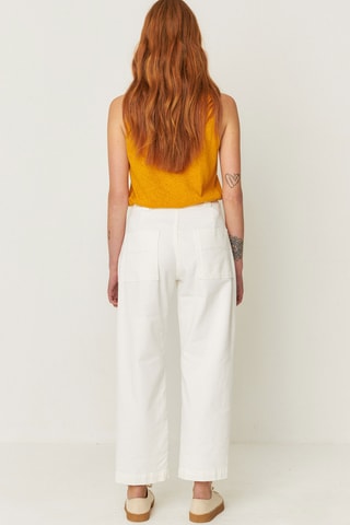 Calças em algodão biológico Amata - Branco