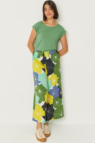 Calças palazzo Dona - Multicor