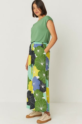 Calças palazzo Dona - Multicor