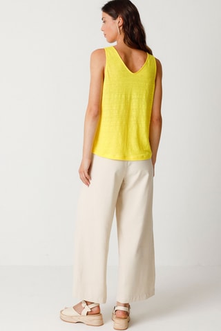 Camisola de alças em linho Araia - Amarelo