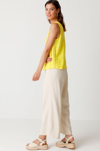 Camisola de alças em linho Araia - Amarelo