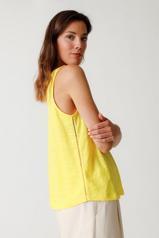 Camisola de alças em linho Araia - Amarelo