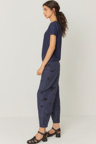 T-shirt em algodão biológico Bidari - Azul-marinho