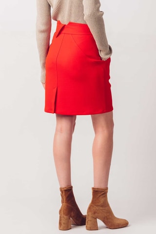 Saia direita de cintura subida Artza - Vermelho - Vermelho