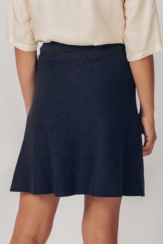 Saia trapézio em algodão biológico Arane - Azul-marinho - Azul