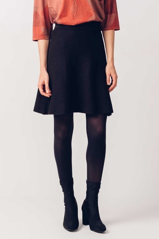 Saia estilo patinadora em algodão biológico Tirtsa - Azul-marinho - Preto