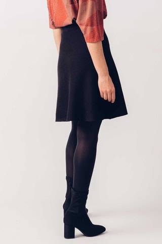 Saia estilo patinadora em algodão biológico Tirtsa - Azul-marinho - Preto