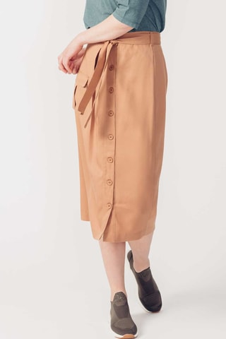 Saia midi Aldude - Bege - Caqui