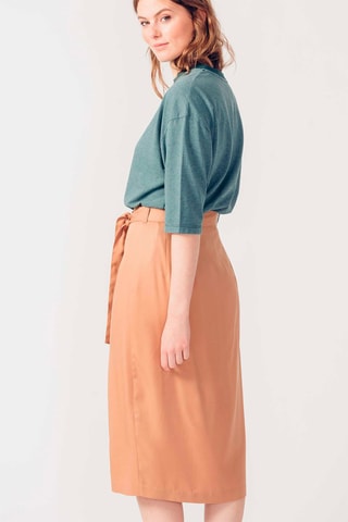 Saia midi Aldude - Bege - Caqui