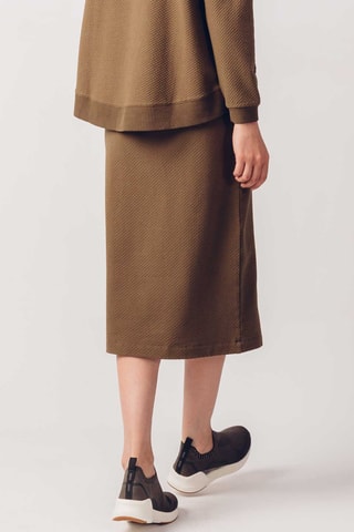 Saia justa de cintura subida em algodão biológico Anue - Verde-azeitona - Verde