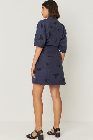 Vestido estilo patinadora em algodão biológico Hebe - Azul