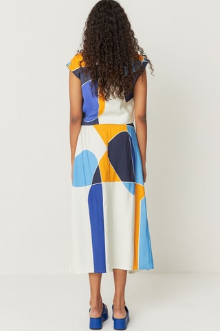 Saia midi cintura alta Areli - Multicor