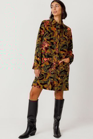 Vestido-camisa em algodão biológico Gaila - Multicor