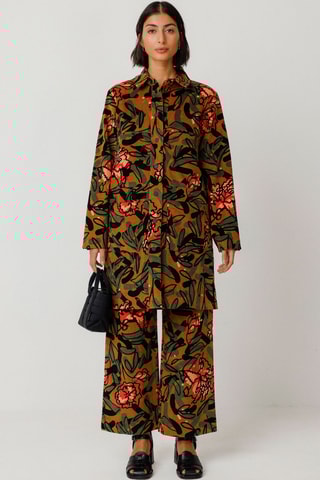 Vestido-camisa em algodão biológico Gaila - Multicor