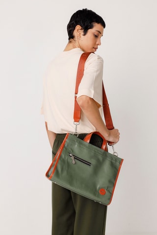 Mala shopper em couro Busot - Verde