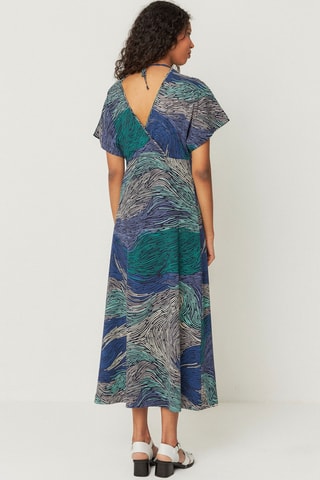 Vestido estilo patinadora em algodão biológico Leire - Multicor