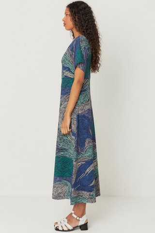 Vestido estilo patinadora em algodão biológico Leire - Multicor