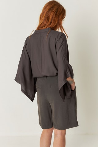 Bermudas de cintura alta Laida - Cinzento