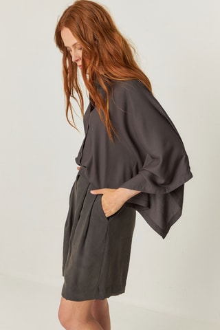 Bermudas de cintura alta Laida - Cinzento