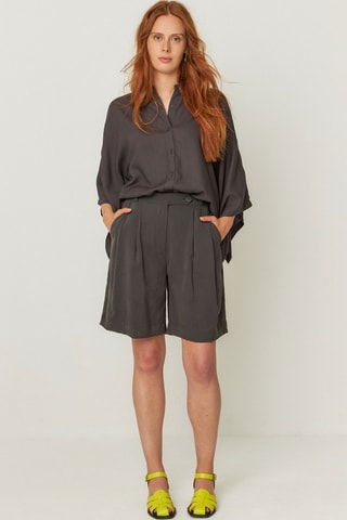 Bermudas de cintura alta Laida - Cinzento