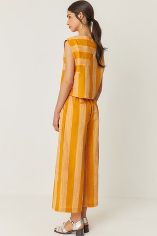 Blusa em linho e algodão biológico Lesia - Amarelo