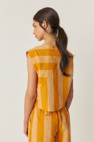 Blusa em linho e algodão biológico Lesia - Amarelo