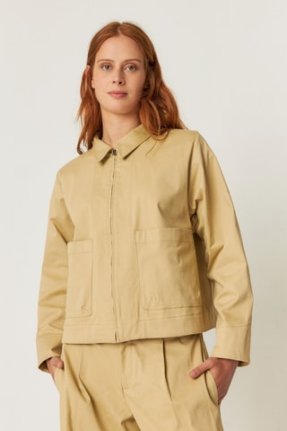 Casaco reversível em algodão biológico Olga - Bege