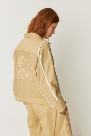 Casaco reversível em algodão biológico Olga - Bege