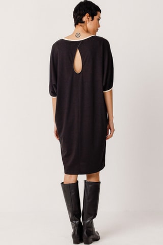 Vestido direito em algodão biológico Geaxi - Preto