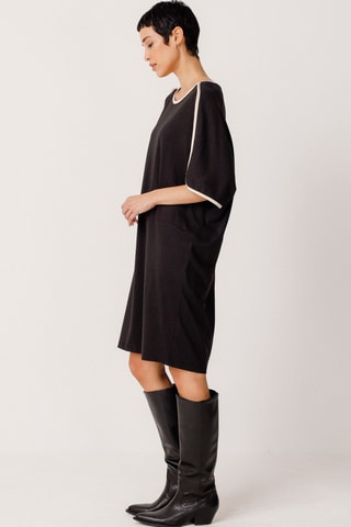 Vestido direito em algodão biológico Geaxi - Preto