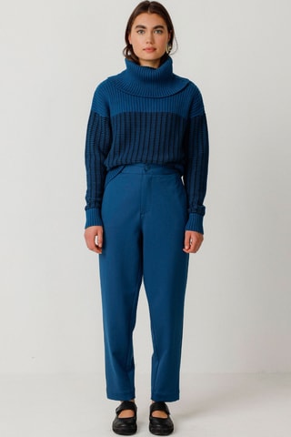 Calças corte cenoura cintura alta Soraia - Azul