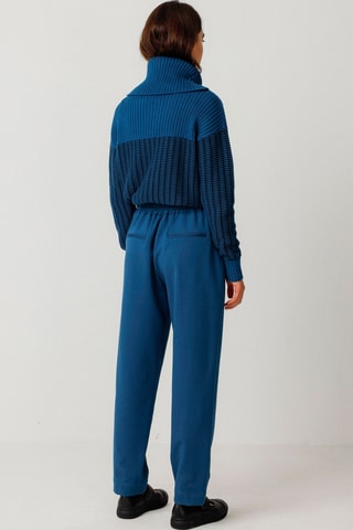 Calças corte cenoura cintura alta Soraia - Azul