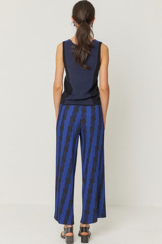 Calças plissadas Izate - Azul