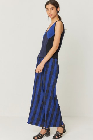 Calças plissadas Izate - Azul