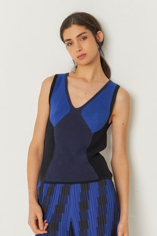 Calças plissadas Izate - Azul