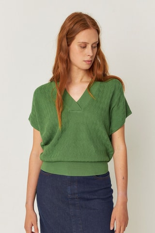 Top em algodão biológico Garazi - Verde